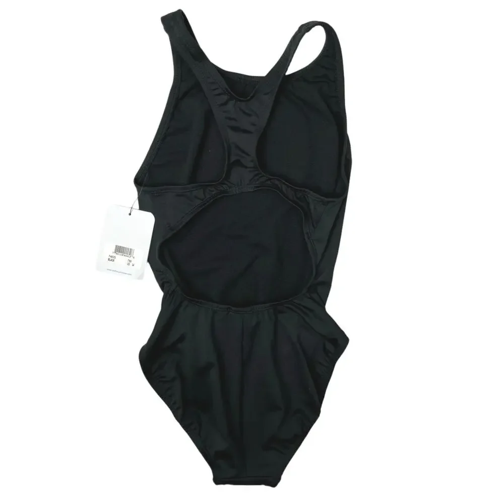 Dolfin NWT Women's Black Scoop Neck Stretchable Aquashape One Piece Swimsuit 34